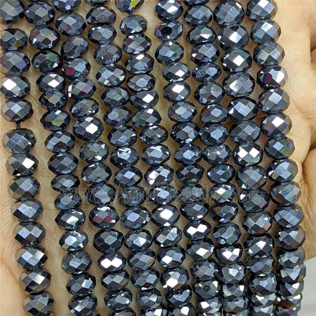 Natural Terahertz Stone Beads Faceted Rondelle