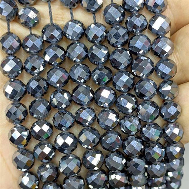 Natural Terahertz Stone Beads Faceted Round