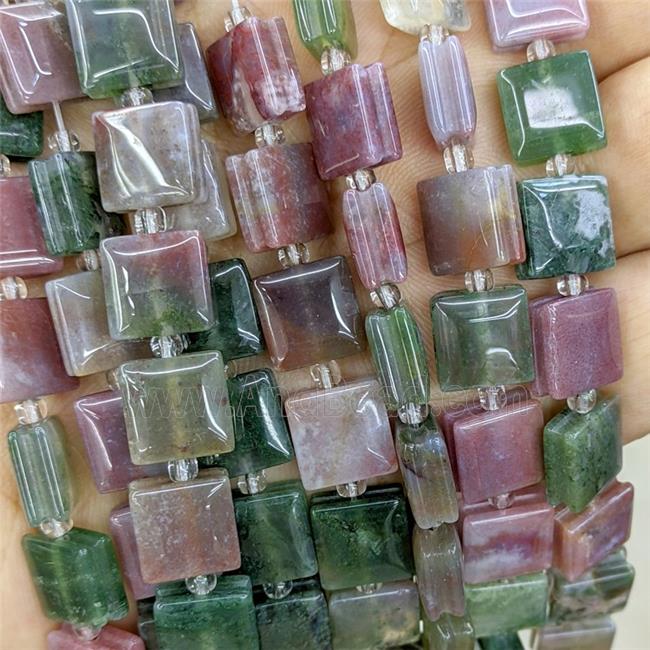 Natural Indian Agate Square Beads