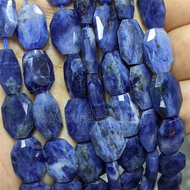 Natural Blue Sodalite Beads Faceted Rectangle