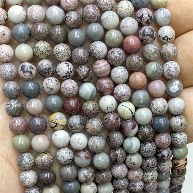Natural Chinese Chohua Jasper Beads Smooth Round
