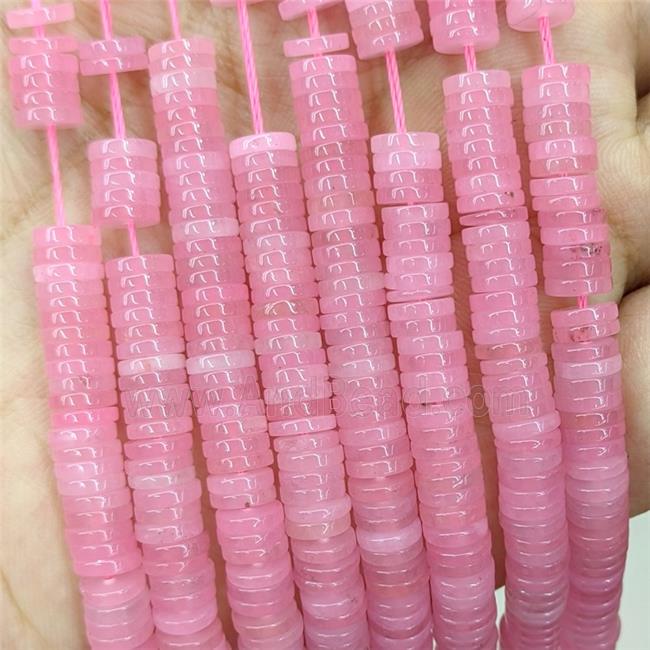 Pink Jade Heishi Beads Dye