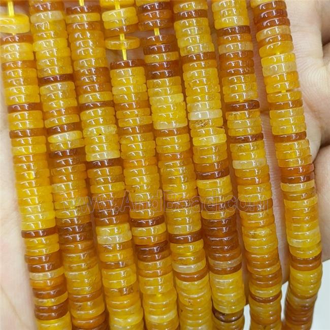 Amber Yellow Jade Heishi Beads Dye