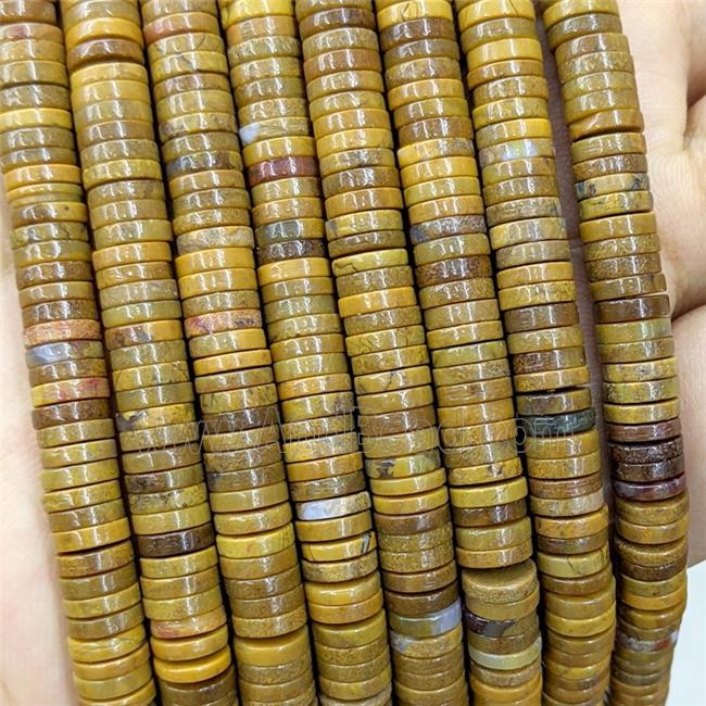 Natural Yellow Ocean Agate Heishi Spacer Beads