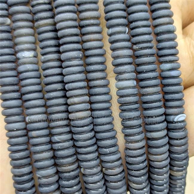 Black Stripe Agate Heishi Beads Dye Matte
