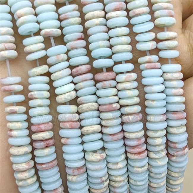 Imperial Jasper Heishi Beads Blue Dye Matte
