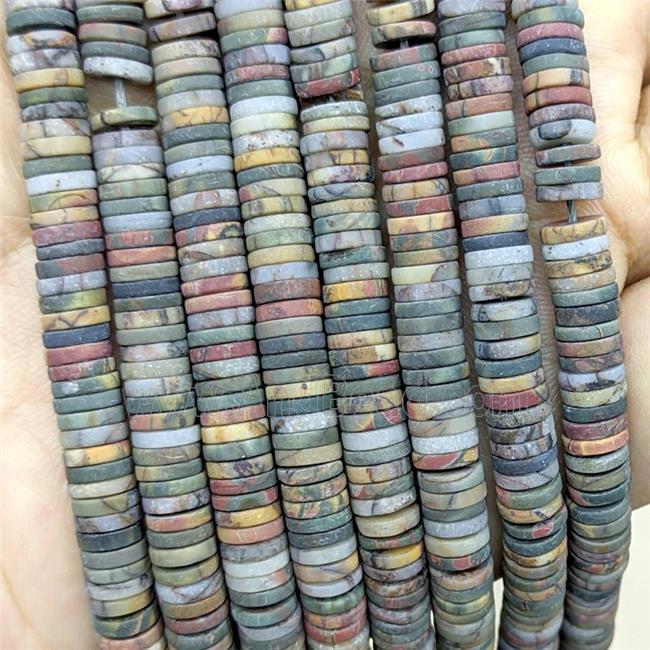 Picasso Jasper Heishi Beads Matte Multicolor