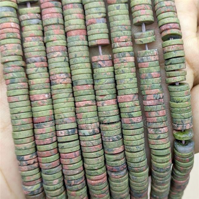 Unakite Heishi Beads Green Matte