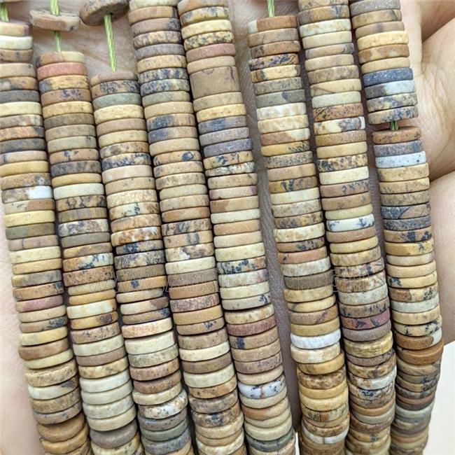 Picture Jasper Heishi Beads Matte