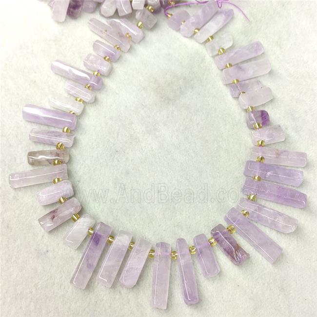 Natural Purple Chalcedony Stick Beads Topdrilled