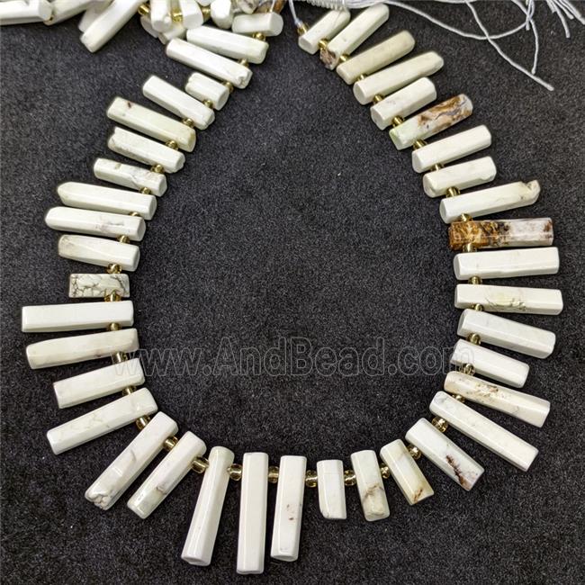 Natural Lemon Jasper Stick Beads White Topdrilled C-Grade