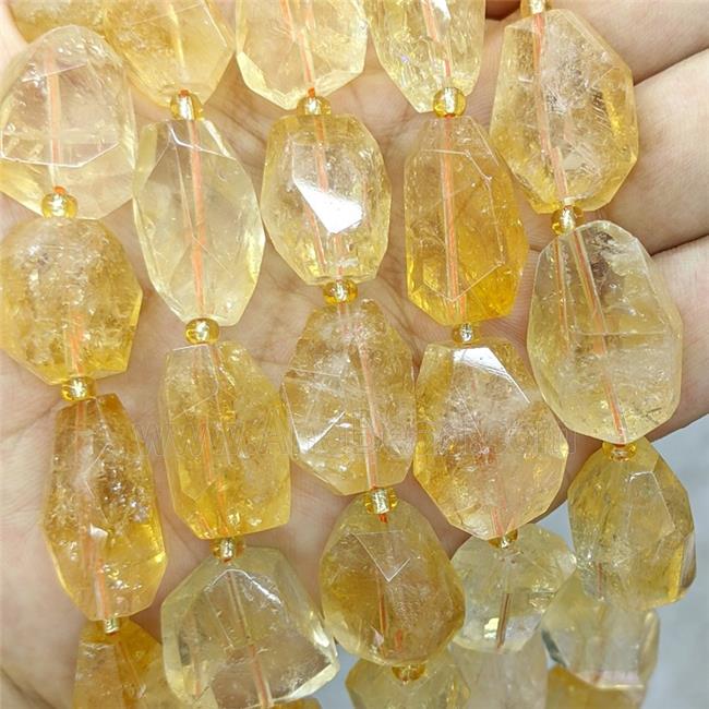 Natural Citrine Nugget Beads Yellow Freeform