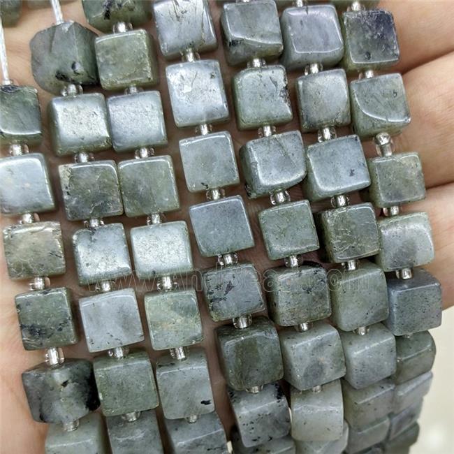 Natural Labradorite Cube Beads