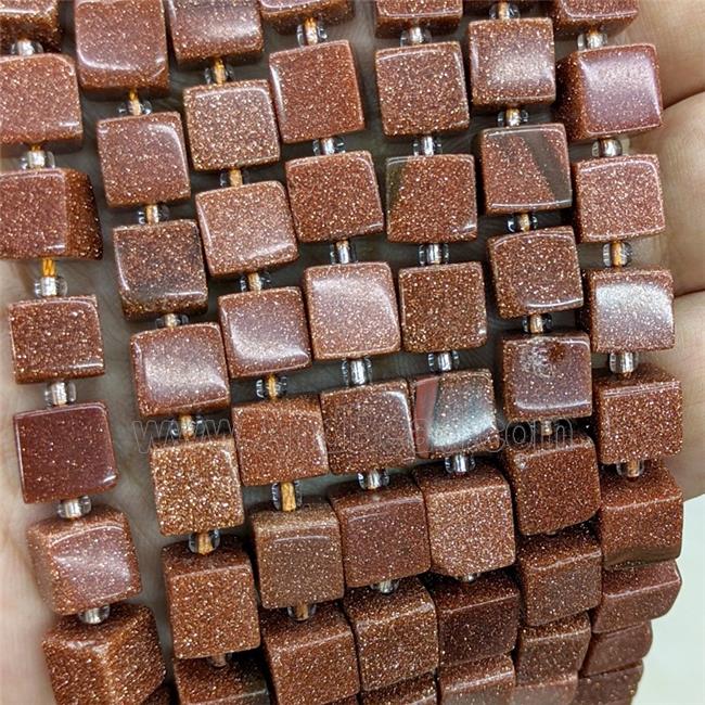 Golden Sandstone Cube Beads
