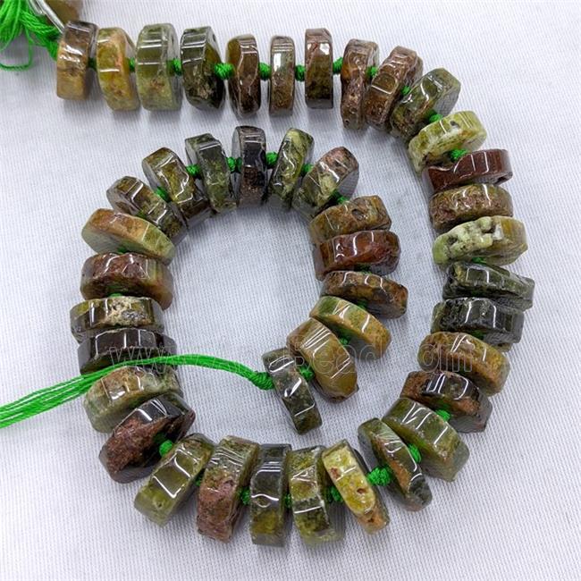 Natural Green Garnet Heishi Beads
