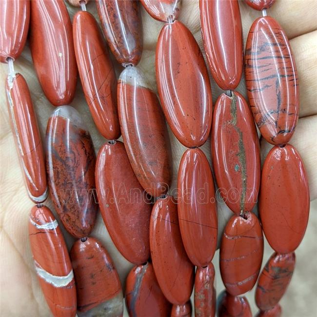 Natural Red Jasper Oval Beads