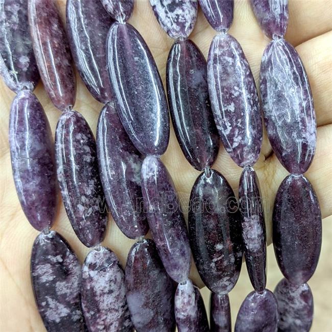 Natural Chinese Lepidolite Oval Beads Purple