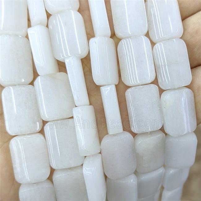 Natural White Jade Rectangle Beads Dye