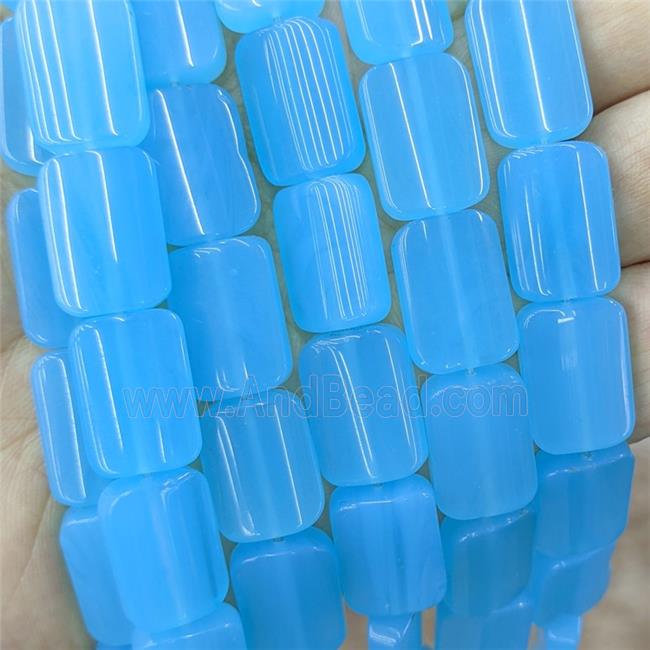 Blue Glass Crystal Rectangle Beads