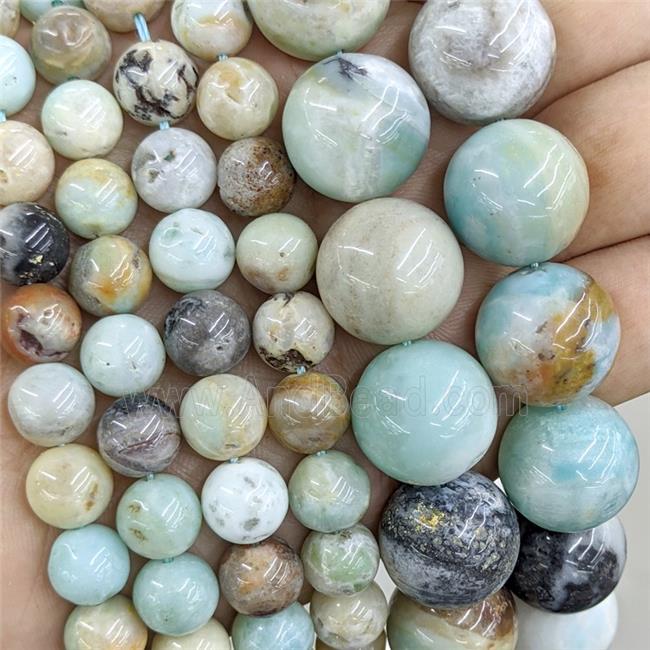 Natural Chinese Amazonite Beads Smooth Round