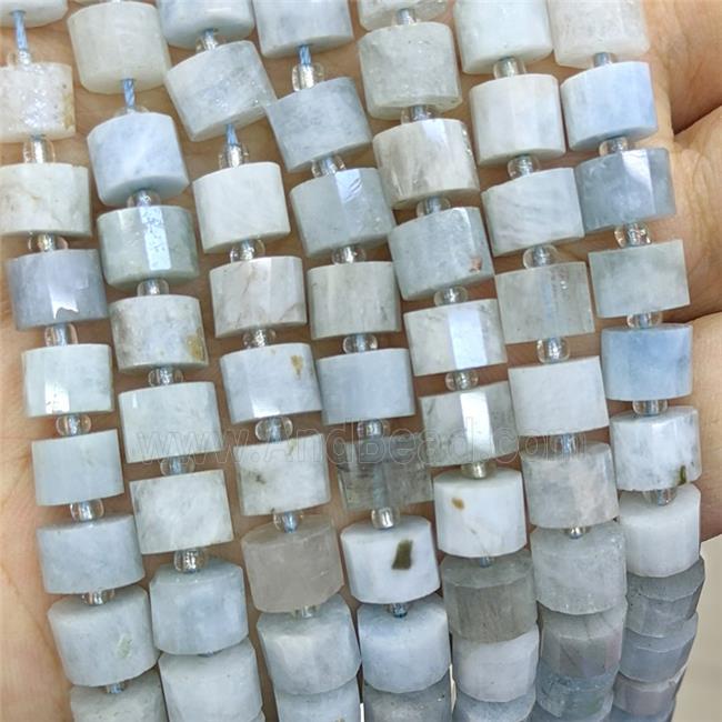 Natural Aquamarine Beads Tube Faceted