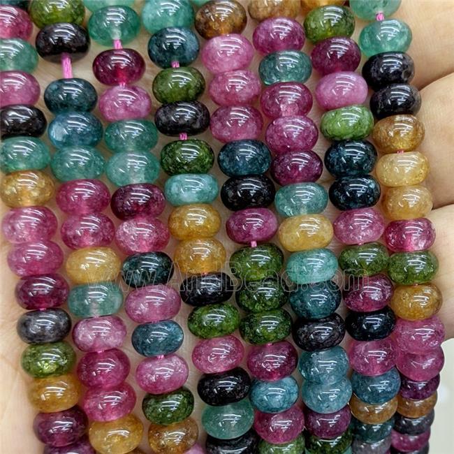 Jade Beads Multicolor Dye Smooth Rondelle
