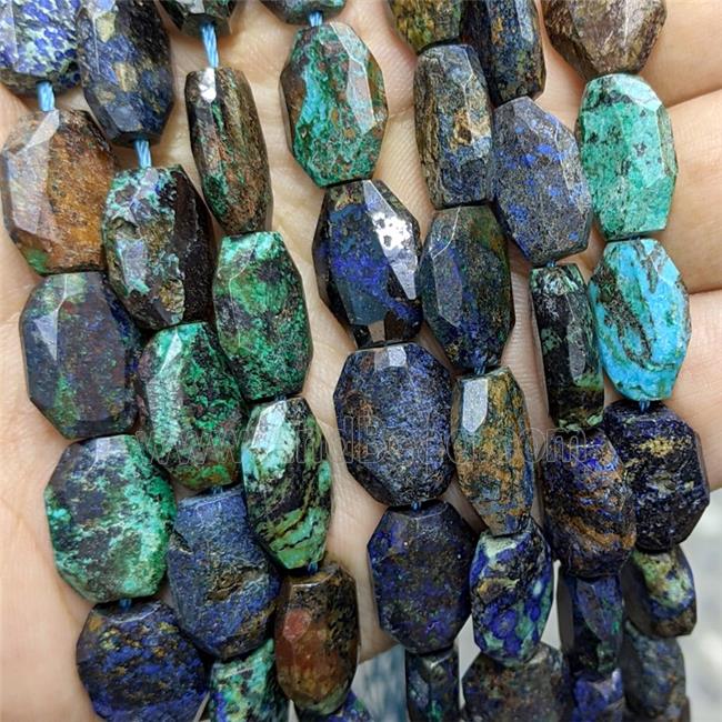 Natural Azurite Beads Faceted Rectangle