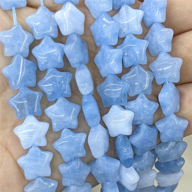 Natural Aquamarine Star Beads Blue Treated