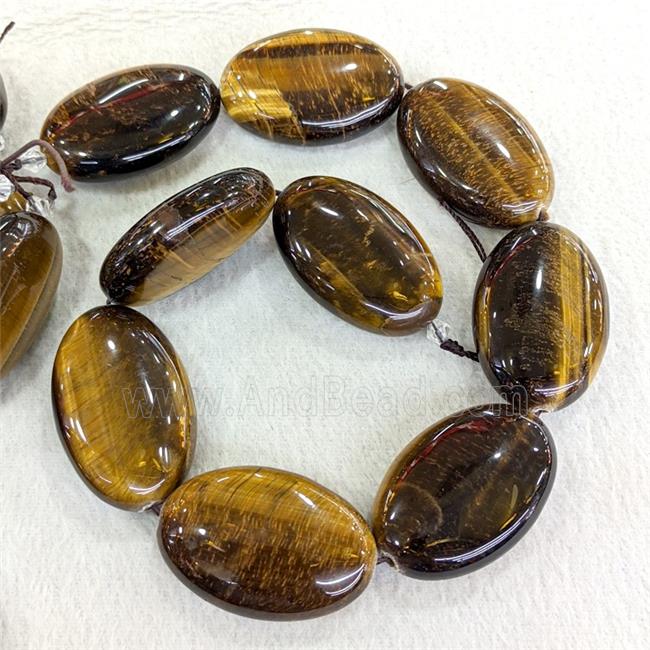 Natural Tiger Eye Stone Oval Beads