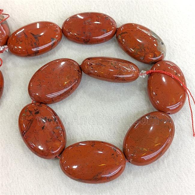 Natural Red Jasper Oval Beads