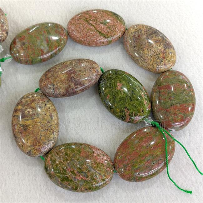 Natural Unakite Oval Beads