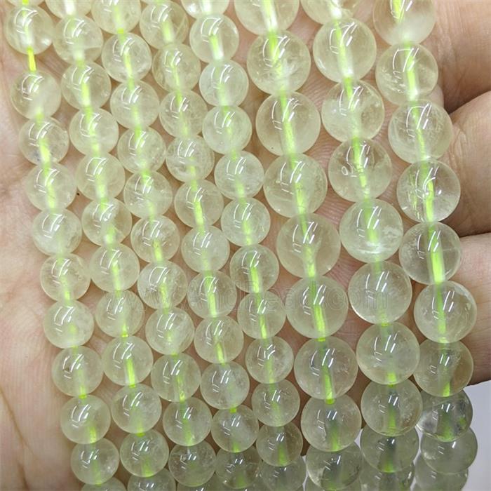 Natural Lemon Quartz Beads Smooth Round