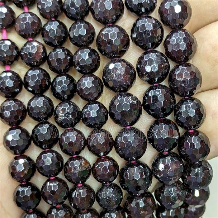 Natural Garnet Beads Faceted Round