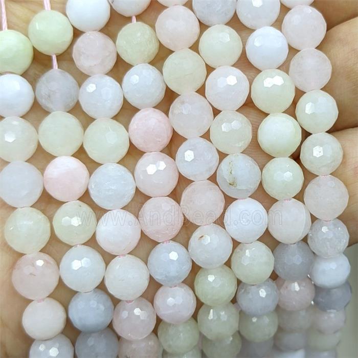 Jade Beads Dye faceted Round Multicolor