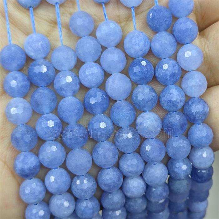 Blue Jade Beads Dye faceted Round