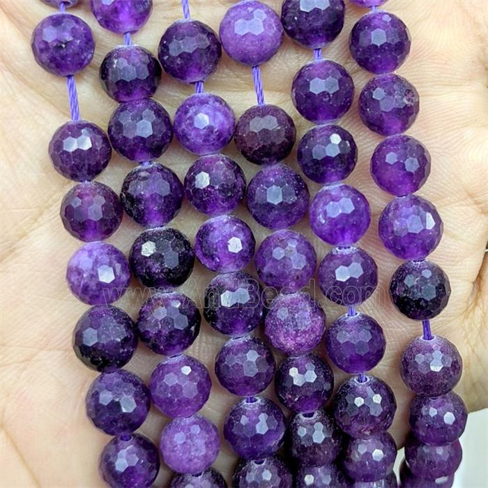 Purple Jade Beads Dye faceted Round
