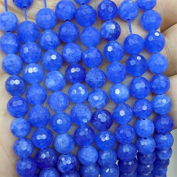 Royalblue Jade Beads Dye faceted Round