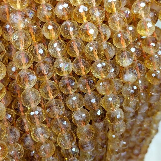 Natural Yellow Citrine Beads Faceted Round AA-Grade