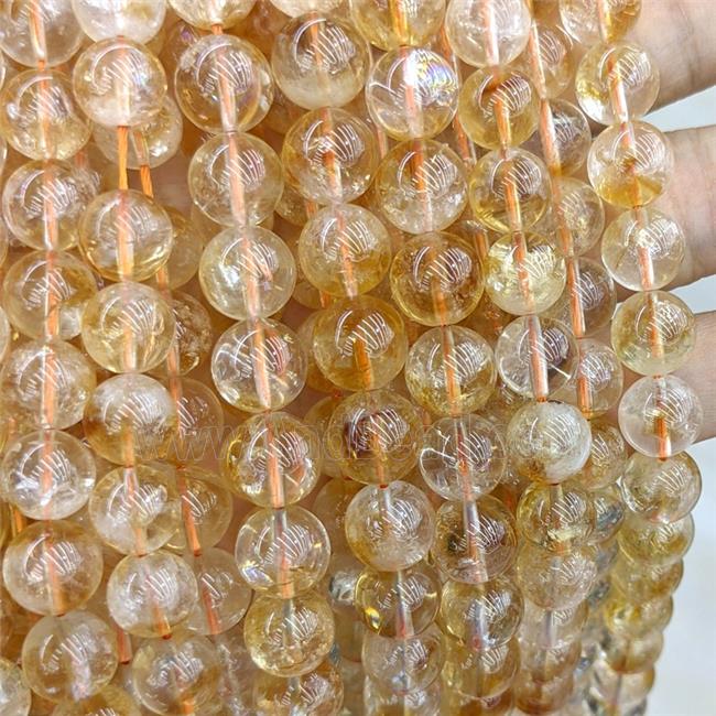 Naural Yellow Citrine Beads Smooth Round A-Grade