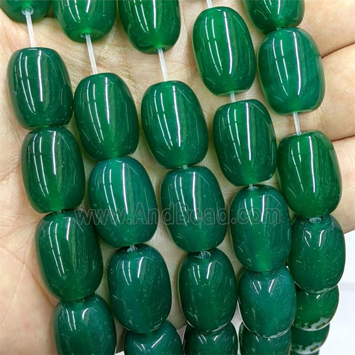 Natural Agate Beads Barrel Green Dye