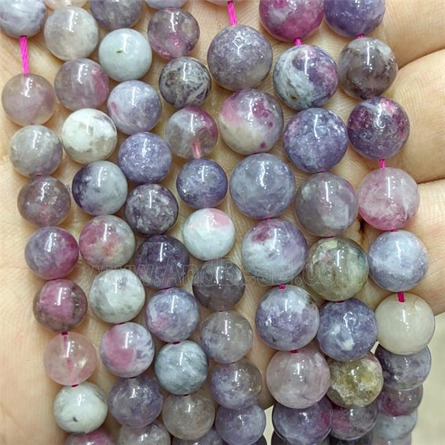 Natural Sakura Rubellite Tourmaline Beads Pink Smooth Round