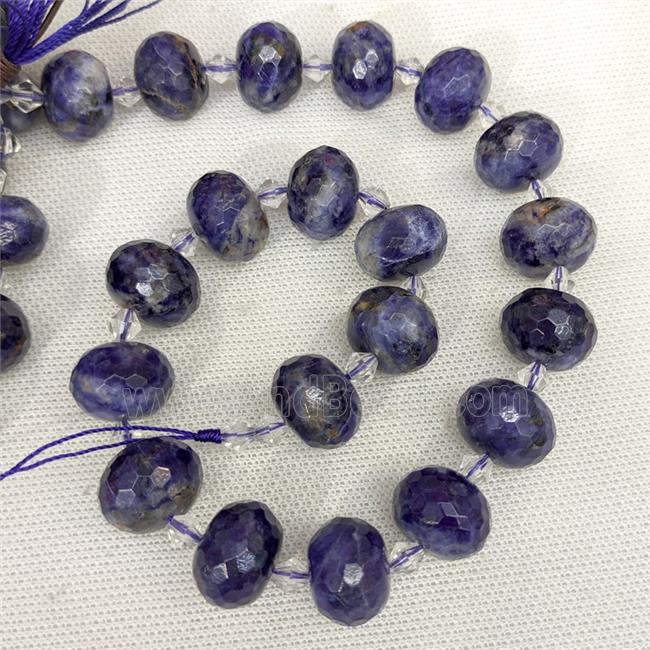 Natural Blue Sodalite Beads Faceted Rondelle