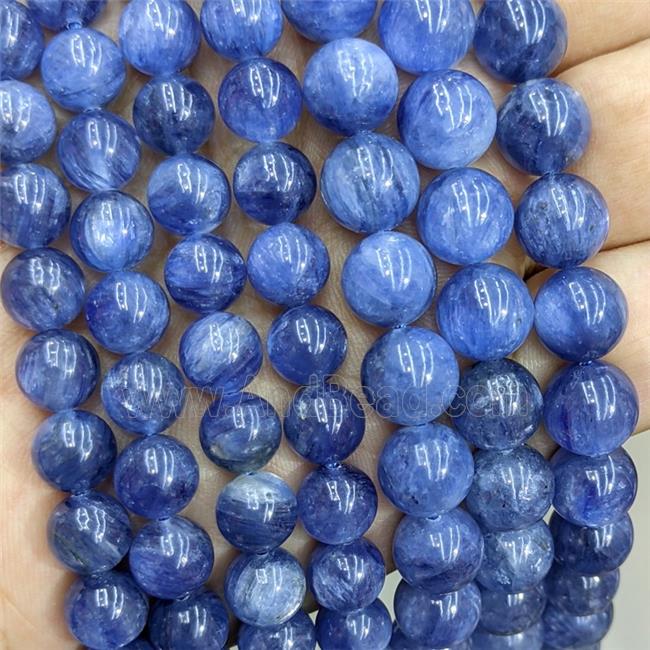 Natural Blue Kyanite Beads Smooth Round