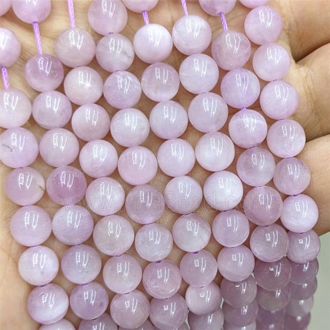 Natural Kunzite Beads Lavender Smooth Round