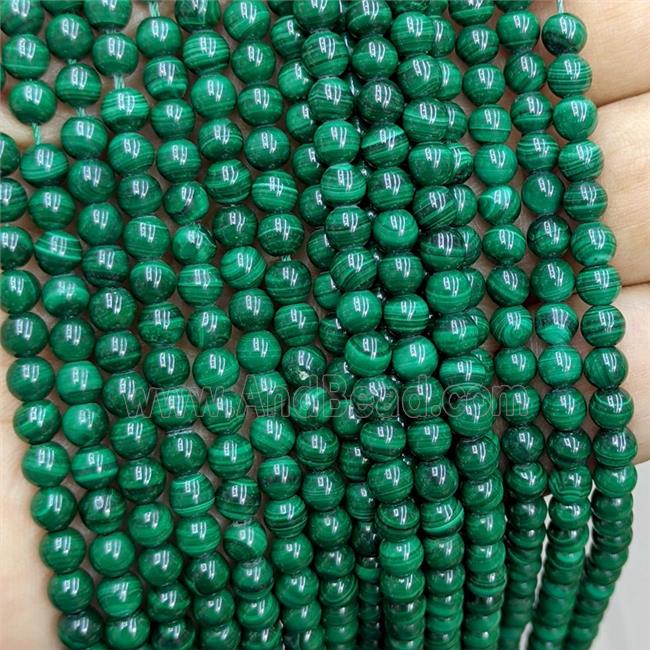 Natural Green Malachite Beads Smooth Round