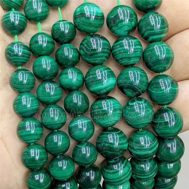Natural Green Malachite Beads Smooth Round