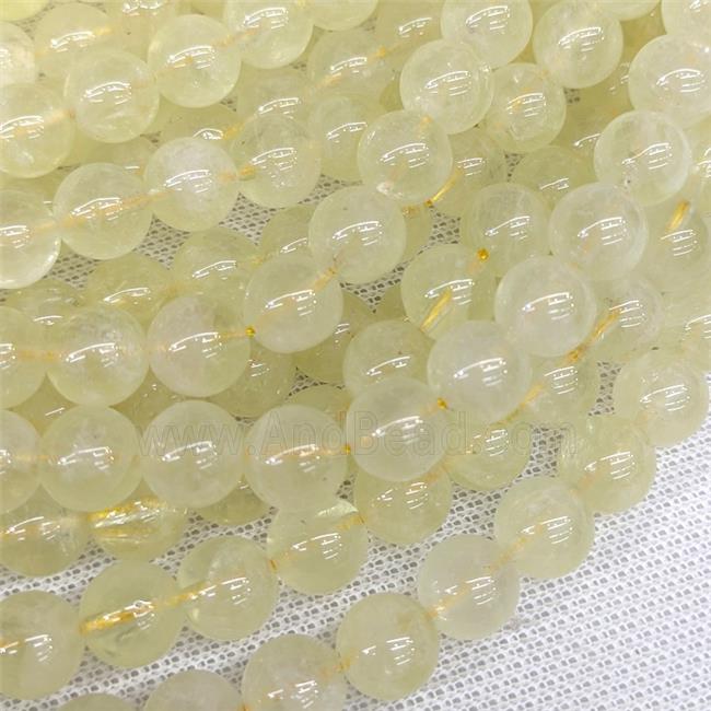 Natural Lemon Quartz Beads Smooth Round