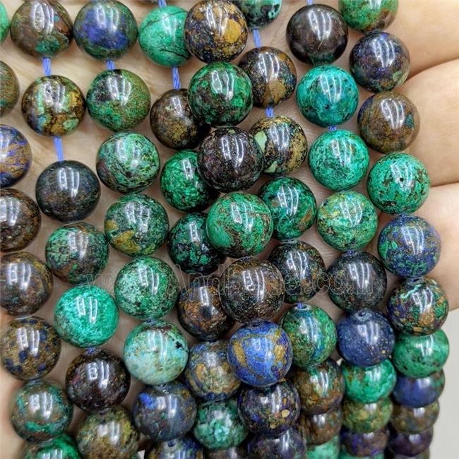 Natural Azurite Beads Smooth Round