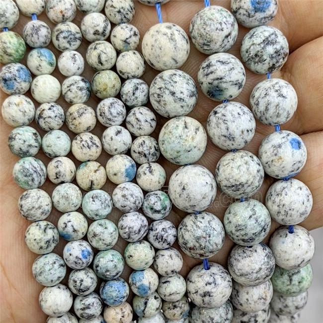 Natural K2 Jasper Beads Blue A-Grade Smooth Round