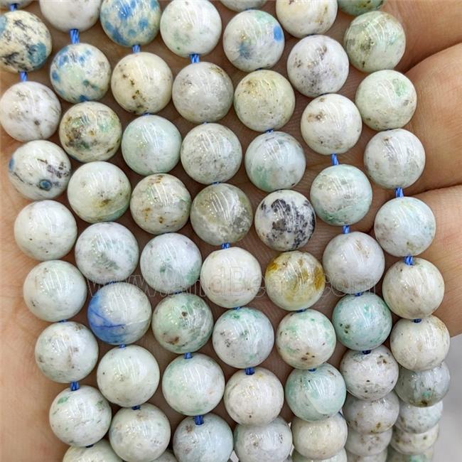 Natural K2 Jasper Beads B-Grade Smooth Round